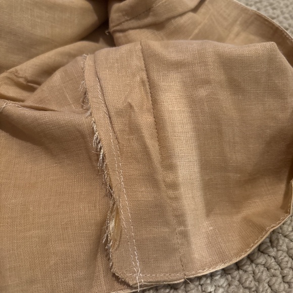 Cream/Golden Beige Satin Embroidered Saree - Picture 5 of 5